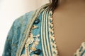 Details of a blue Moroccan caftan